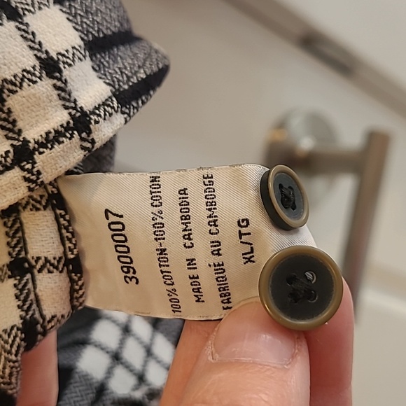 Jachs XL cotton plaid button up. Black and white. - Picture 6 of 8